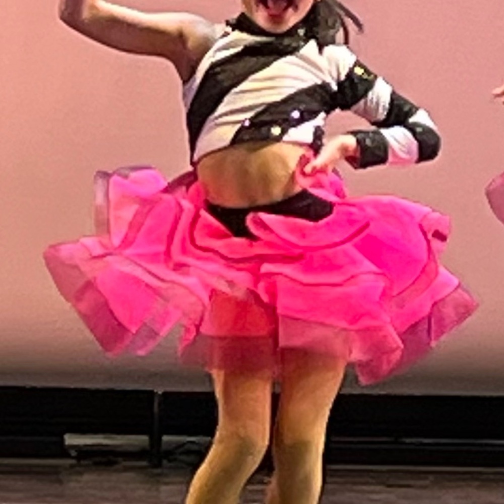 Pink and Black Striped Kids Revolution Dance Costume